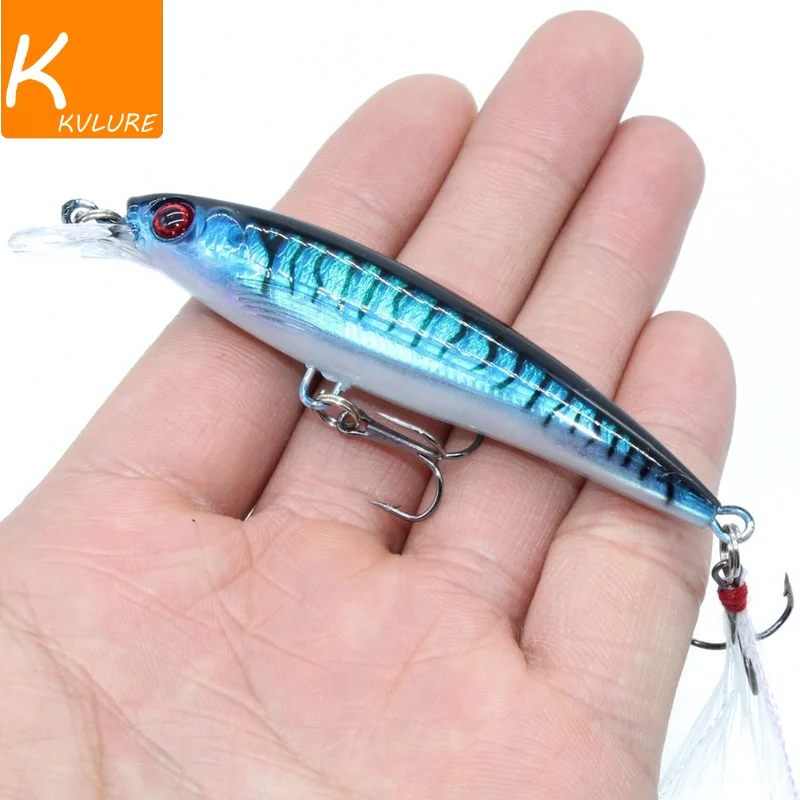 1PCS Minnow Fishing Lure 78mm 7g Sinking Hard Bait Wobbler Jig Bait Crankbait Carp Striped bass Pesca Fishing tackle SwimBait 2