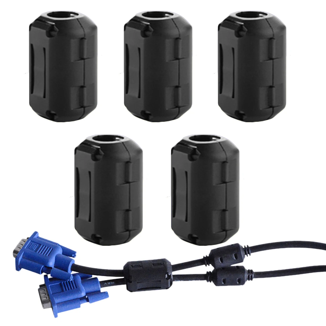 USB Antenna Audio Cable 5pcs Ferrite Core Cord Ring Choke Bead RFI EMI