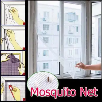 Okno ekranu przeciw komarom okno DIY konfigurowalne drzwi cięte i moskitiera na okno siatka wstawka siatka do okien na moskitiery okienne tanie i dobre opinie CN (pochodzenie) Drzwi i okna ekrany Hook Loop Zapięcie Window Screens Other 1 3 x 1 5M Dropshipping Wholesale