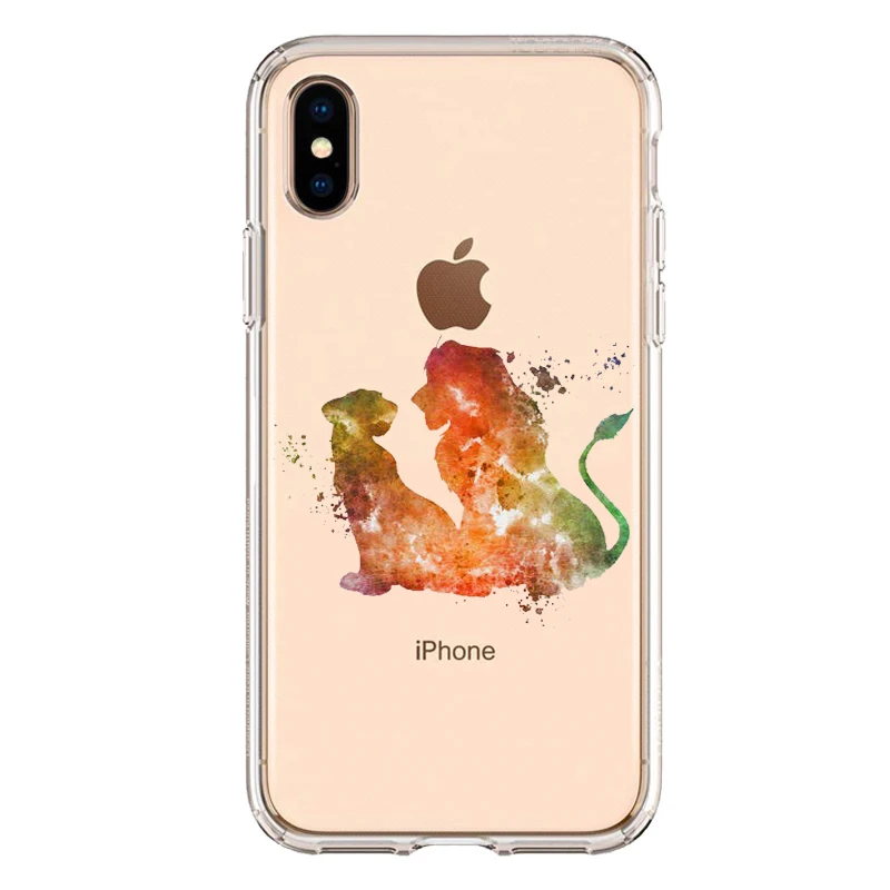 Милый мягкий силиконовый чехол из ТПУ с изображением короля льва Simba для телефона iPhone XS MAX 6 6S 7 8 Plus X XR прозрачный чехол