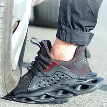 Модная Рабочая защитная обувь со стальным носком; нескользящая рабочая обувь; мужские рабочие ботинки;# YD808