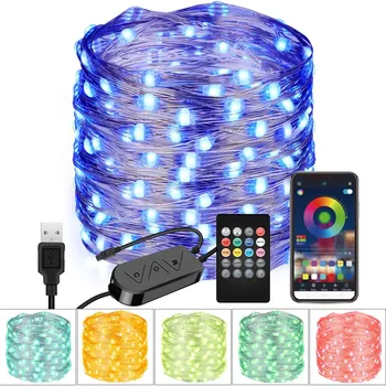 

Christmas light string Smart RGB light string Christmas decoration Bluetooth 4.0 APP remote music Smart RGB light string F4
