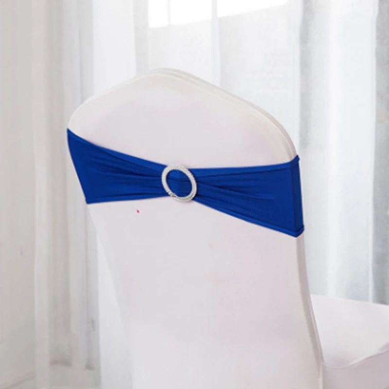 Stretch Wedding Chair Cover Band With Buckle Slider Sashes Bow Decorations Weddings Events&Party Banquet Decoration Wholesale