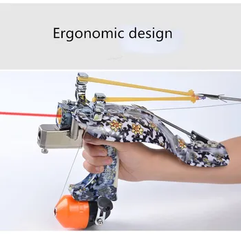 

Powerful Outdoor Games Infrared Laser Sighting Flashlight Alloy Slingshot Hunting Steel Catapult 2020 New Finding Crossbow