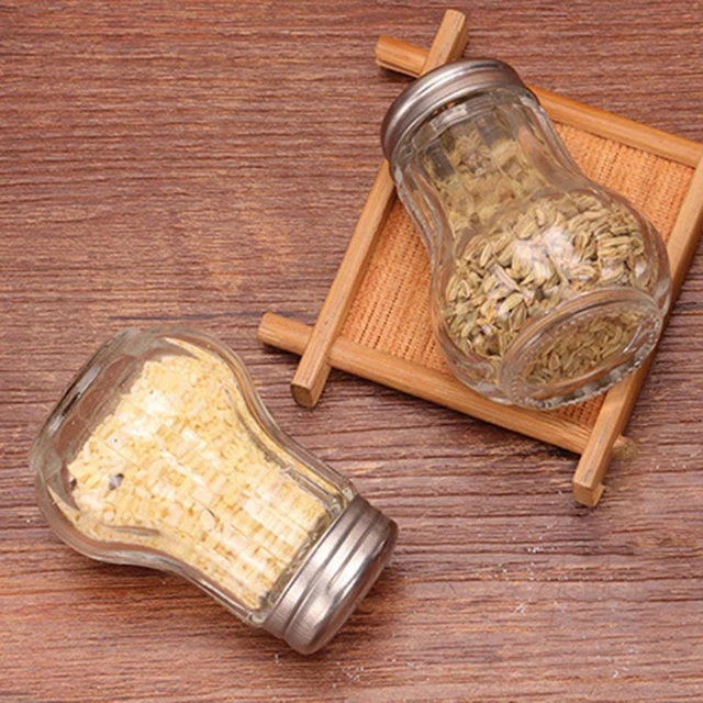ELEGANCE LADY 2pcs spice rack spice jar salt and pepper shakers seasoning  organizer spice jars spice jars set salt shaker box - AliExpress