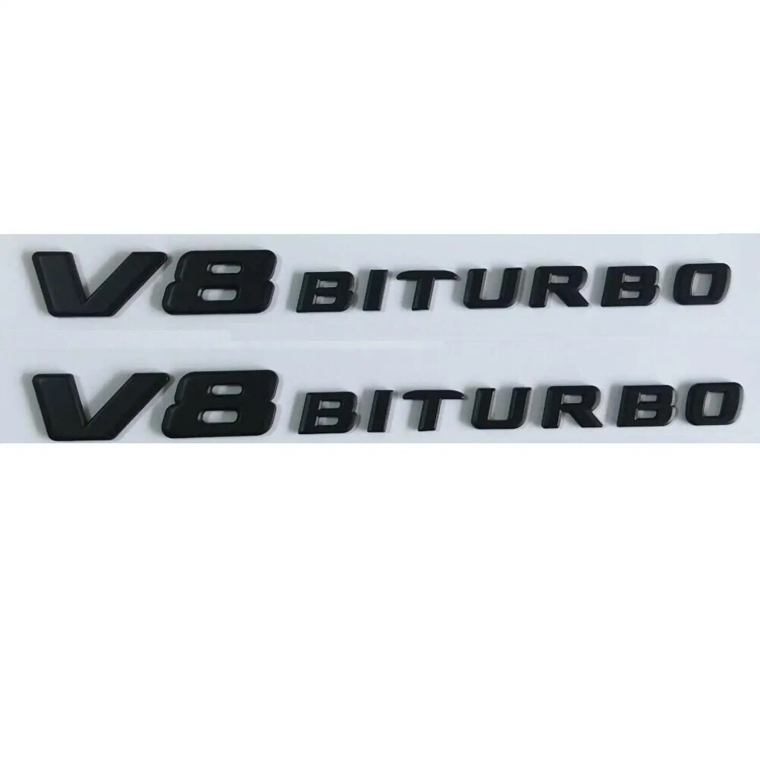 Matte Black Матовые черные буквы V8 BITURBO крыло эмблемы значки 2 шт для Mercedes - Цвет: Matte Black