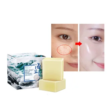 

Handmade soap with soaked sea salt hyaluronic yoghurt whitening cleanser removing blackheads and preventing mites