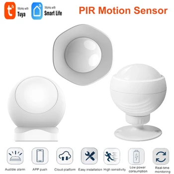 

Tuya WiFi PIR Motion Sensor Human Body Sensor Detector Smart Home Alarm System With Alexa Google Home Smart Life App WIFI 2.4GHz