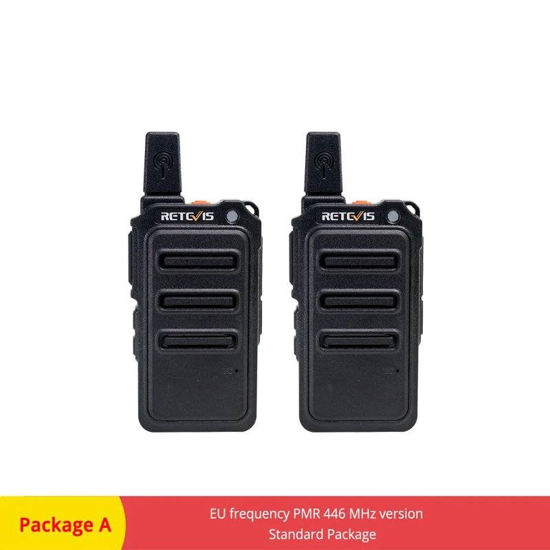 Package A 2 шт. RETEVIS RT19/RT619 портативная рация PMR радио FRS/PMR446 VOX скремблер частота прыжка двухстороннее радио приемопередатчик Comunicador - Цвет: Package A