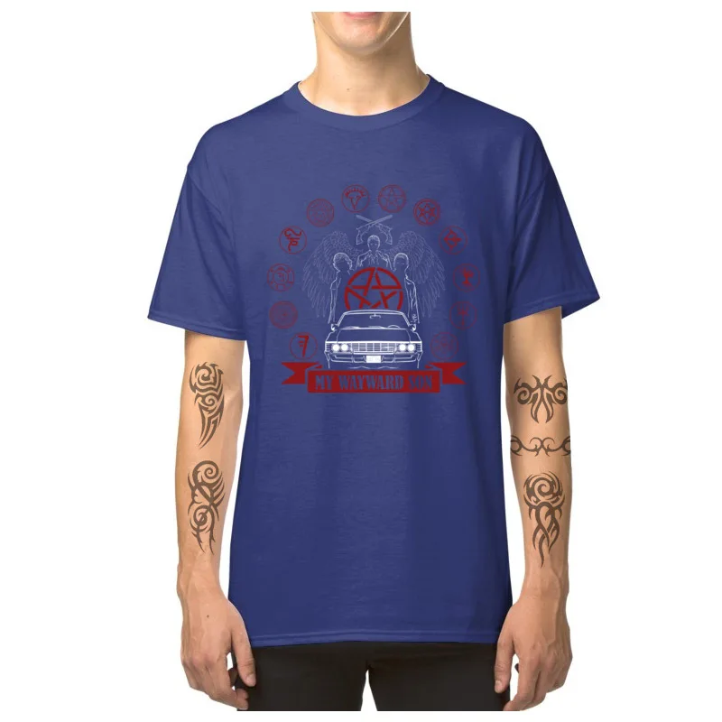 Dominant Men Tshirts My_wayward_son_1_7356 Casual Tops T Shirt Summer/Autumn Cotton Fabric Round Collar Tops Shirts Short Sleeve My_wayward_son_1_7356 blue