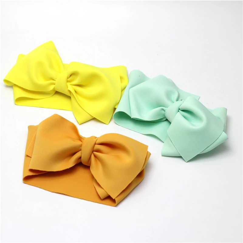 Baby Accessories cute	 Oversize Bow Baby Girls Winter Headwrap Hariband Scuba Cotton Wide Headwrap for Newborn Infant Bowknot Turbante Bebe Headband Baby Accessories luxury	