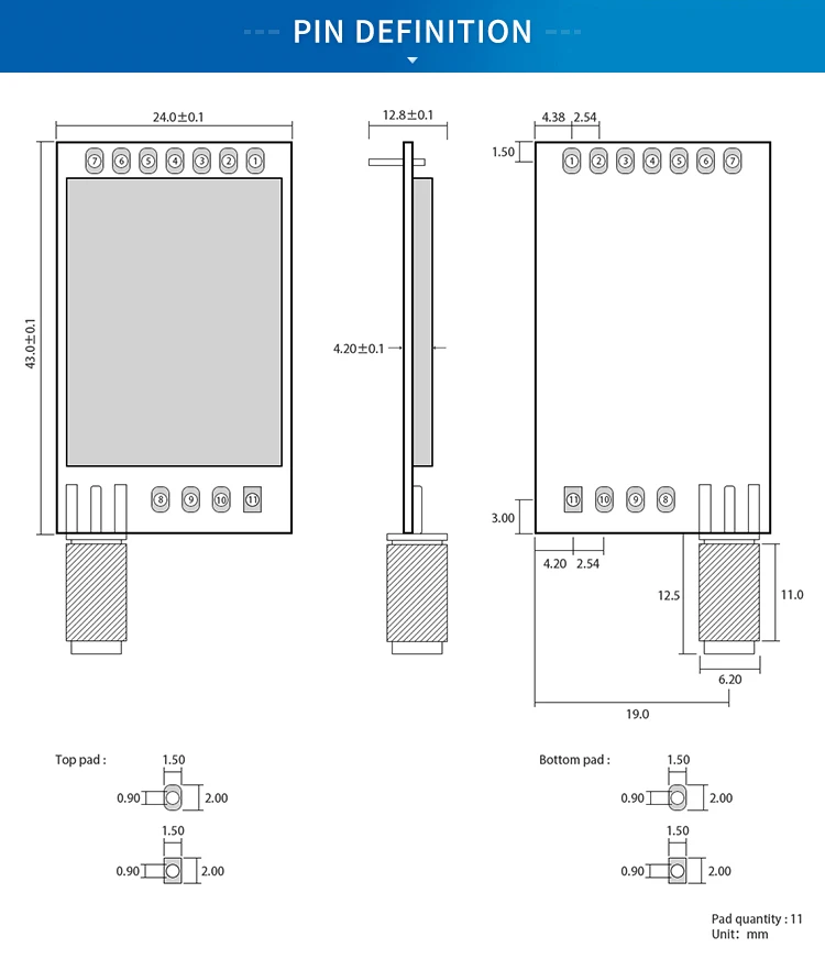 lora módulo rf longa distância cdsenet interface sem fio receptor do transceptor