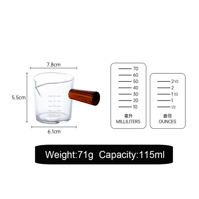 75ml/70ml Heat Resistant Glass Measuring Cup Jigger for Espresso Coffee  Small Milk Coffee Cup Double-mouthed Ounce Cupe Mugs - AliExpress