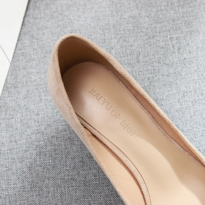 Thin High Heels Pumps Women Shoes women pumps Flock Slip On 3.5CM Pointed Toe Shallow Rhinestones zapatos de mujer heels black