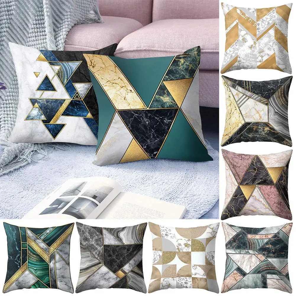 Цветной блок треугольный геометрический узор наволочки для подушки Чехол