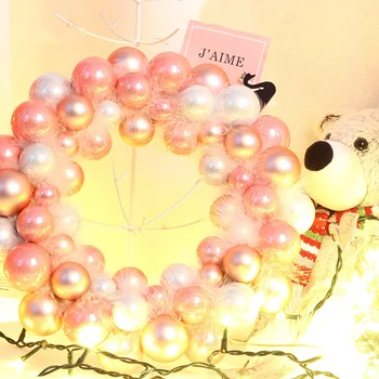 

Christmas Ball Wreath Garland With Feathers Holiday Home Wall Wedding Decoration