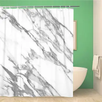 

Bathroom Shower Curtain Gray Rustic Marble Floor Stone Interior Abstract Aged Antique Polyester Fabric 72x72 inches Waterproof