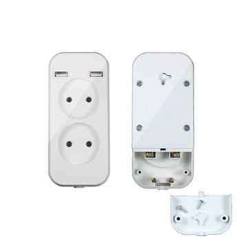 

New USB extension Socket for phone charge Free shipping Double USB Port 5V 2A outlet usb outlet steckdose KF-01-4