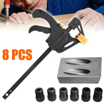 

1 Set 8Pcs Woodworking Pocket hole Jig Kit 6/8/10mm Drill Bit Drill Guide Set For Hole Puncher Carpentry Wood Working Tools