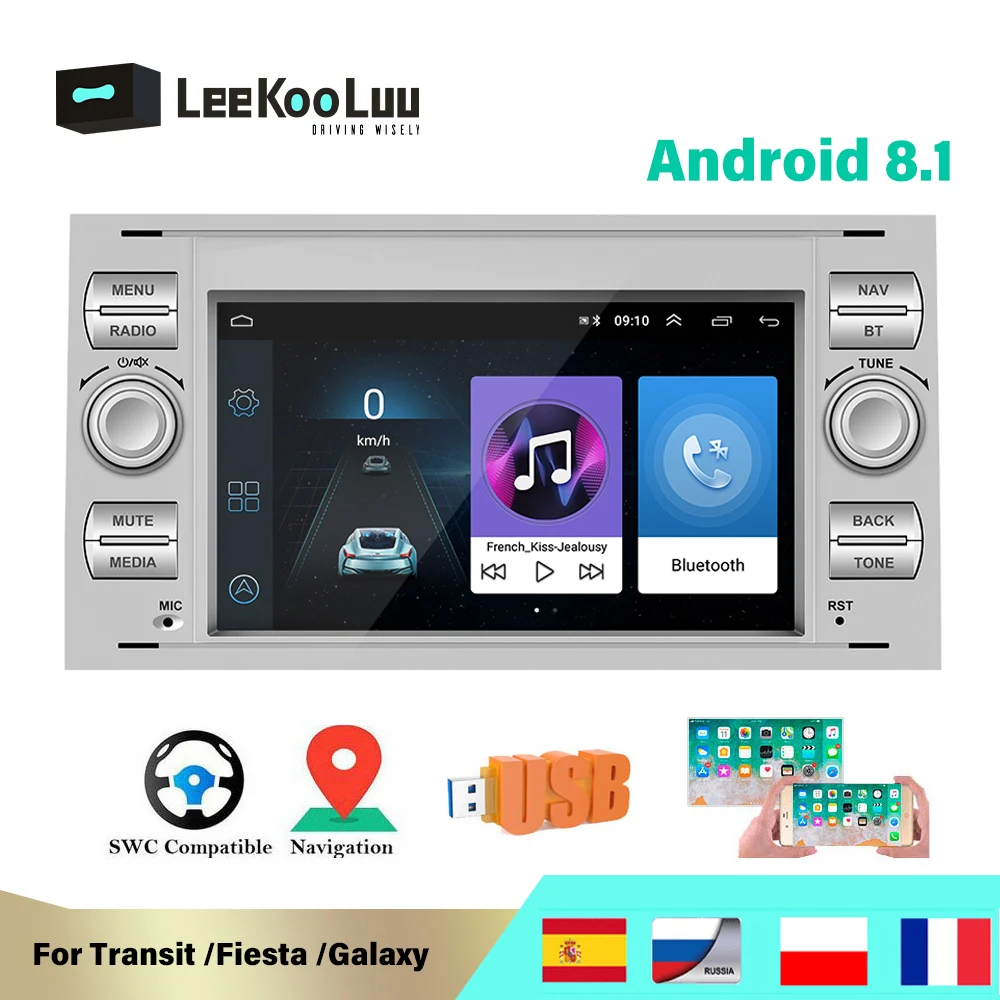 Автомагнитола LeeKooLuu 2DIN Android GPS-навигация Wi-Fi Bluetooth автомобильный мультимедийный
