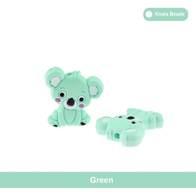 Silicone Koala Beads - Green