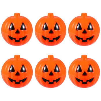

6 Pcs Pumpkin Containers Pumpkin Shaped Plastic Storage Box Storage Container Gift Holder for Banquet Party Halloween