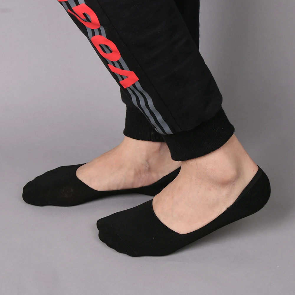 

1 Pair Summer Men Invisible Boat Socks Anti-skid Solid Silicone Socks Soft Breathable Cotton Ankle Sweat Absorpt Socks
