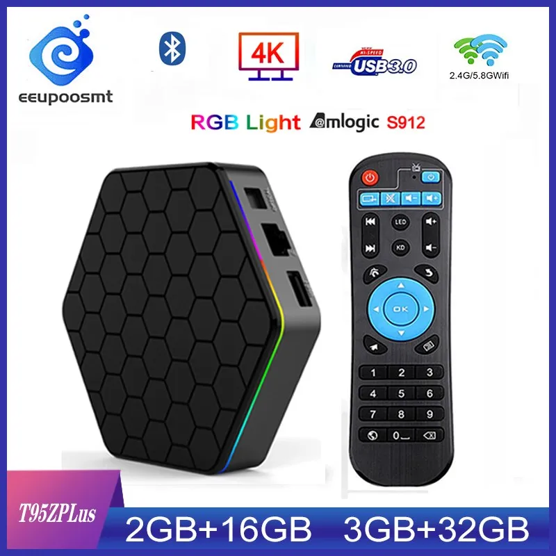 Смарт ТВ-приставка T95Z Plus 3 Гб/32 ГБ Восьмиядерный процессор Amlogic S912 8 ядер 64 бит Android 7