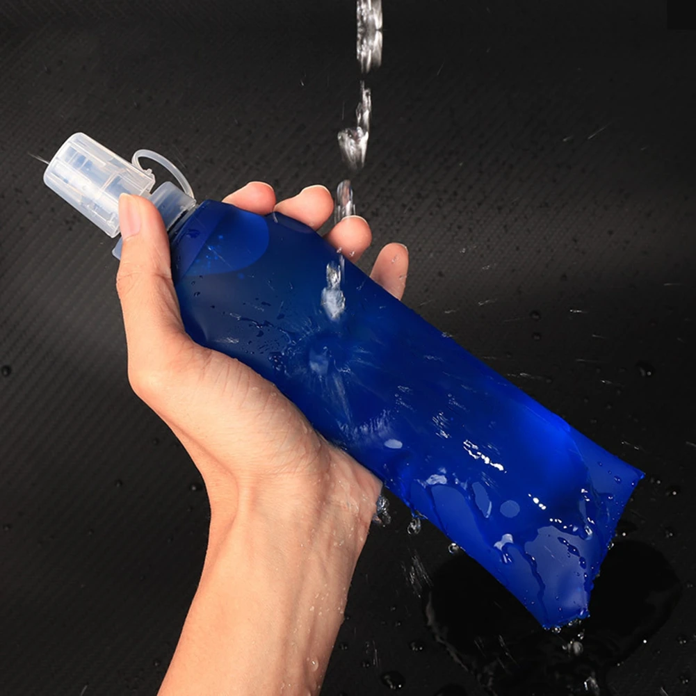 250/500 ML Water Bottle Folding Portable Squeeze Silicone Travel Bottles Kettle Outdoor Running Cycling Drinkware Accessory