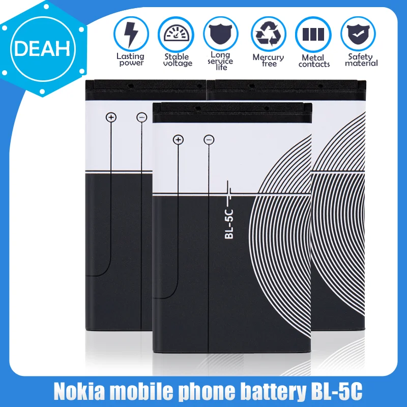BL5C BL-5C BL 5C 3.7V bateria litowo polimerowa do telefonu Nokia 1100 1110 1200 1208 1280 1600 2600 2700 3100 3110 5130 6230 n70