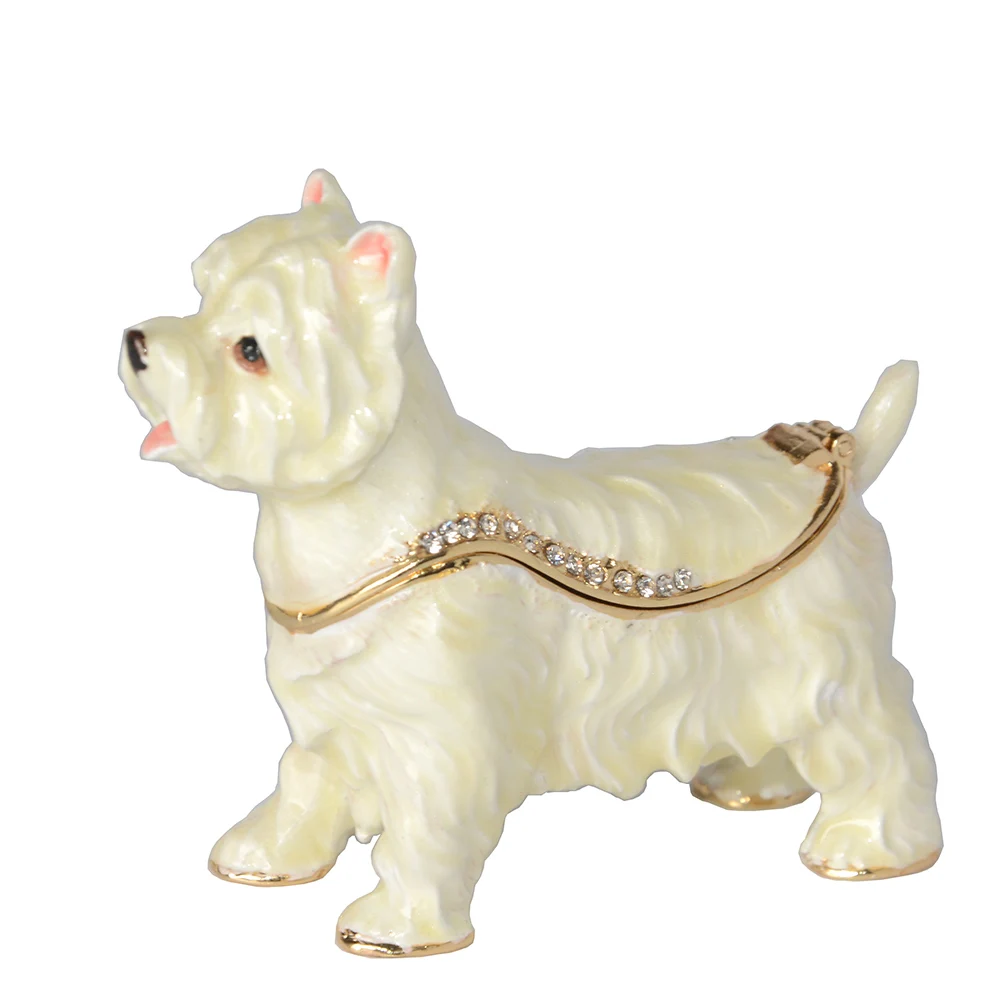 Westie Dog Trinket Jewelry, Keepsake Box, Miniature Sculpture, Birthday Gift