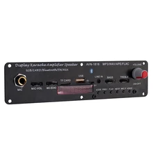 Miniamplificador Bluetooth para Karaoke, compatibilidad con FM, MP3, LED, módulo de reverberación USB, WAV APE 3,7 V 20W FLAC