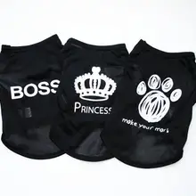 Ультратонкая летняя одежда для домашних животных, одежда для маленьких собак и кошек, жилет, футболка, одежда, черный цвет