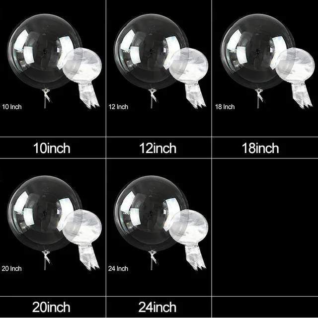 10pcs 10-36inch Transparent Bobo Ballons Christmas Wedding Birthday Party Bubble Balloon Decorations Clear Globes Helium Baloons 10Pieces