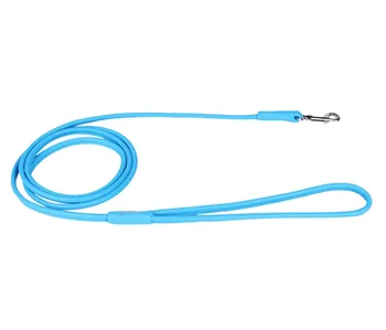 

COLLAR Leash leather round dog blue 10 mm 122 cm Collar Glamour