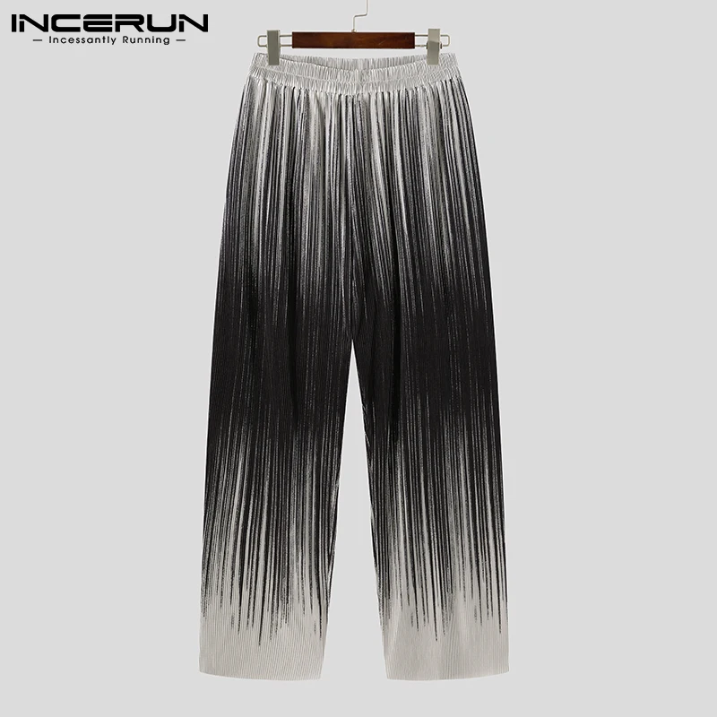 Men Pants Joggers Elastic Waist Gradient Streetwear Loose Wide Leg Trousers Men Cozy Casual Pantalones Hombre S-5XL INCERUN wide leg pants wide leg sweatpants