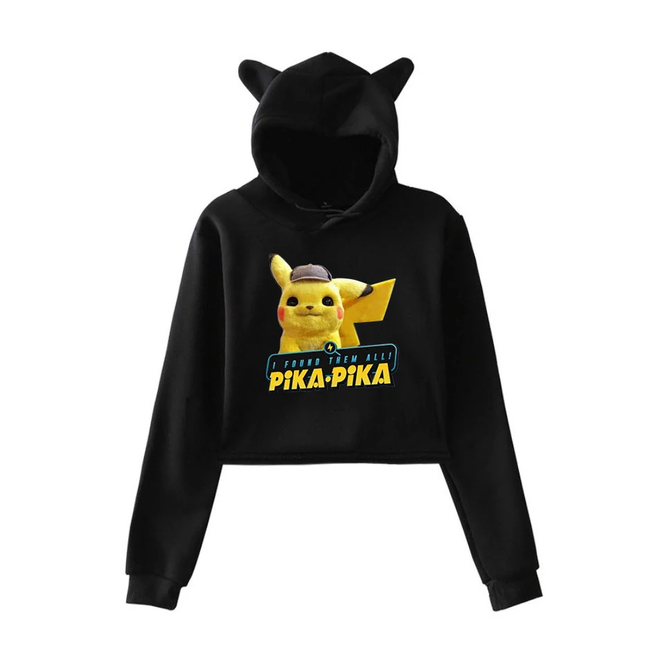 Pikachu женские худи Харадзюку толстовки осенний теплый пуловер толстовки для девочек-подростков розовая одежда уличная одежда