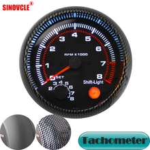 Автомобильный манометр 3,75 дюйма 95 мм Тахометр для белого цвета СВЕТОДИОДНЫЙ Автомобильный измеритель 12 В автоматический манометр [углеродное волокно или черный цвет] TAC 0-8000 об/мин