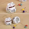 Ceramic Lucky Cat Pendant Wind Chimes Car Ornament Hanging Figurine Home Decor xqmg Wind Chimes & Hanging Decorations Crafts New 3