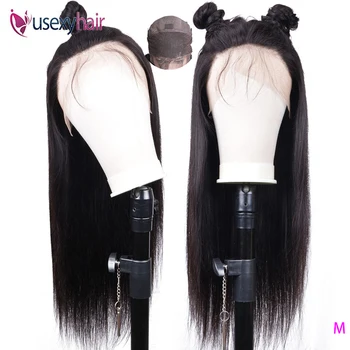 

USEXY 360 Lace Frontal Wig Pre Plucked 150% Density Brazilian Remy Straight Lace Frontal Human Hair Wigs For Black Women