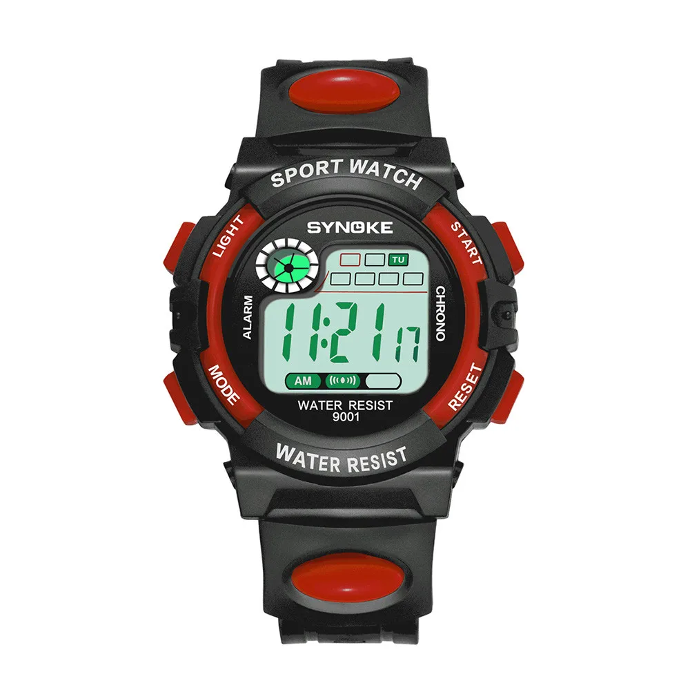 SYNOKE детские часы для мальчиков и девочек многофункциональные водонепроницаемые часы Цифровые спортивные часы Pu ремешок электронные часы подарок 40