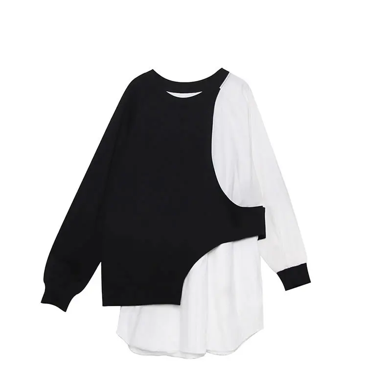 XITAO Tide/футболка из двух предметов,, женская одежда, модный длинный пуловер, длинный рукав, подходит ко всему, футболка, топ gcc69