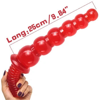 FRKO Big Female Anal Plug With Handle Qilian Ball Gourd Red Sex Toy Dildos For Women Masturbation Vagina Massage Erotic Products 3