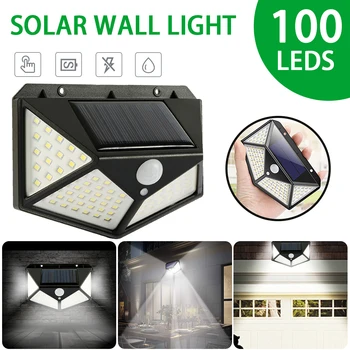 

100 LED Solar Light Outdoor Waterproof Solar Lamp Sunlight 3 Modes Wall Lights for Garden Decoration Wall Street