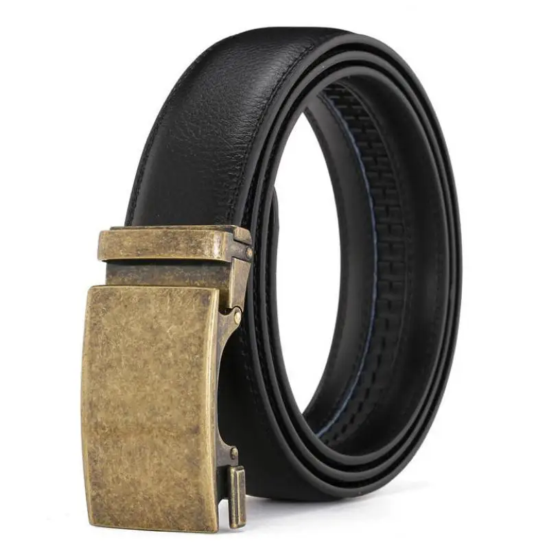 

New high-quality men's leather belt youth business retro automatic buckle belt with a variety of colored belts