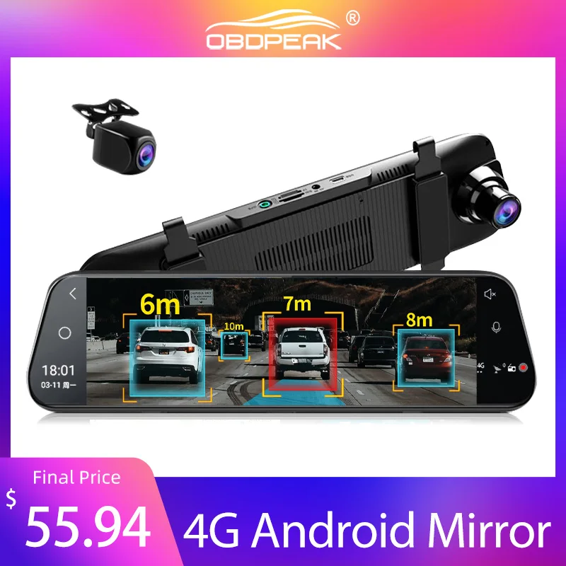 Автомобильный видеорегистратор A980S 4G Android 8 1 ADAS потоковая мультимедийная камера с
