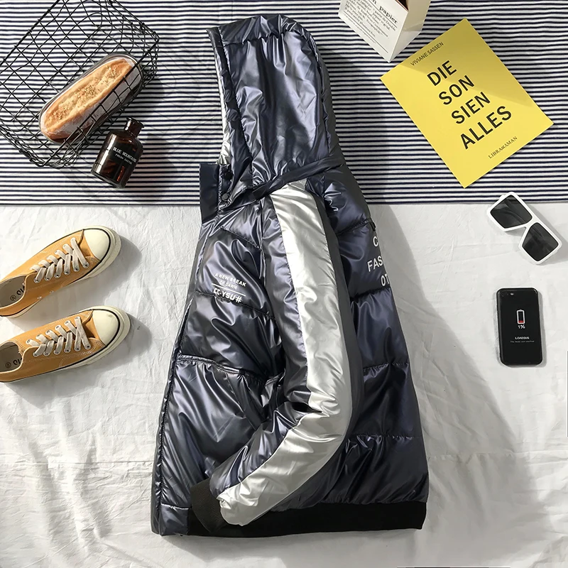 

Winter New Jacket Men Thick Warm Fashion Contrast Color Windproof Coat Man Streetwear Hip Hop Loose Cotton Jacket Male Clothes