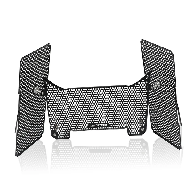FOR Multistrada V4 S V4S Sport 2021 2022 Motorcycle aluminium Radiator Guard Protector Grille Cover Radiator Oil Cooler Guard Multistrada logo