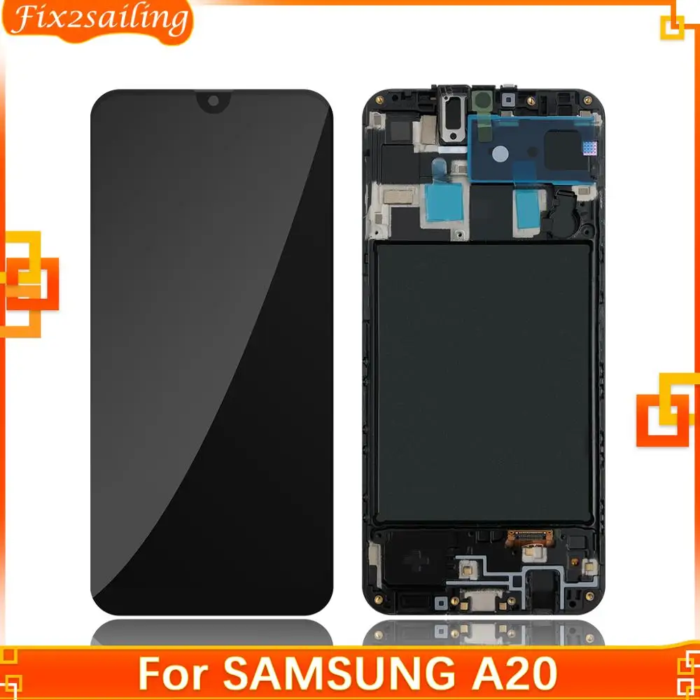 Дисплей для SAMSUNG Galaxy 2019 A20 A205/DS A205F A205FD A205A ЖК-дисплей сенсорный экран дигитайзер в