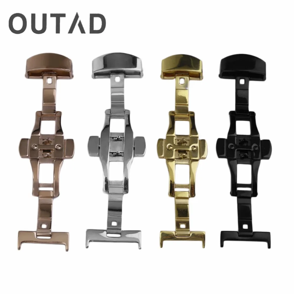 

Black Stainless Steel Durable Double Folding Butterfly Buckle Watch Bands Deployment Clasp Watches Accessories 18MM/20MM/22MM